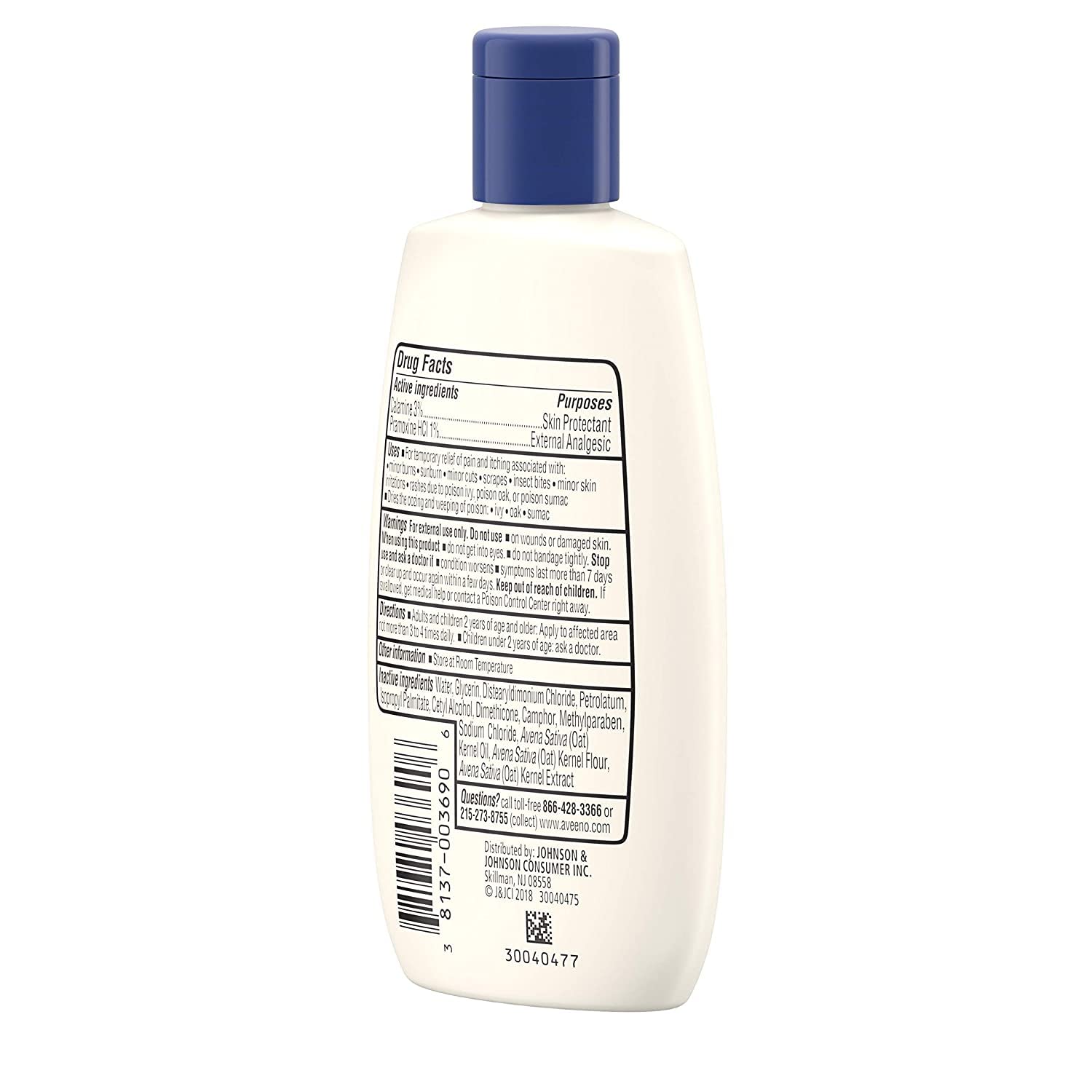 Aveeno Anti-Itch Lotion texture close-up highlights creamy consistency.