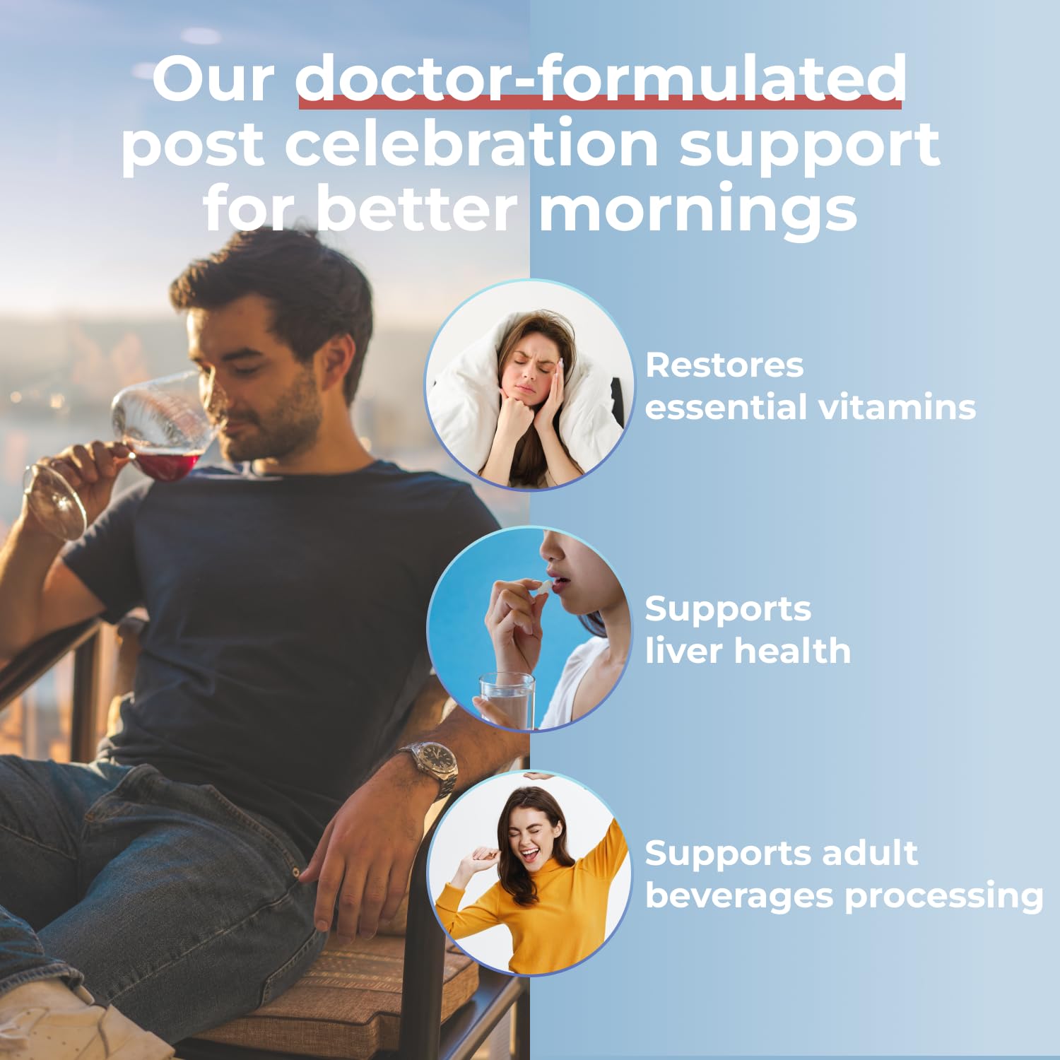 Avenir Nutrition Plan A capsules close-up showing DHM and L‑Cysteine benefits.