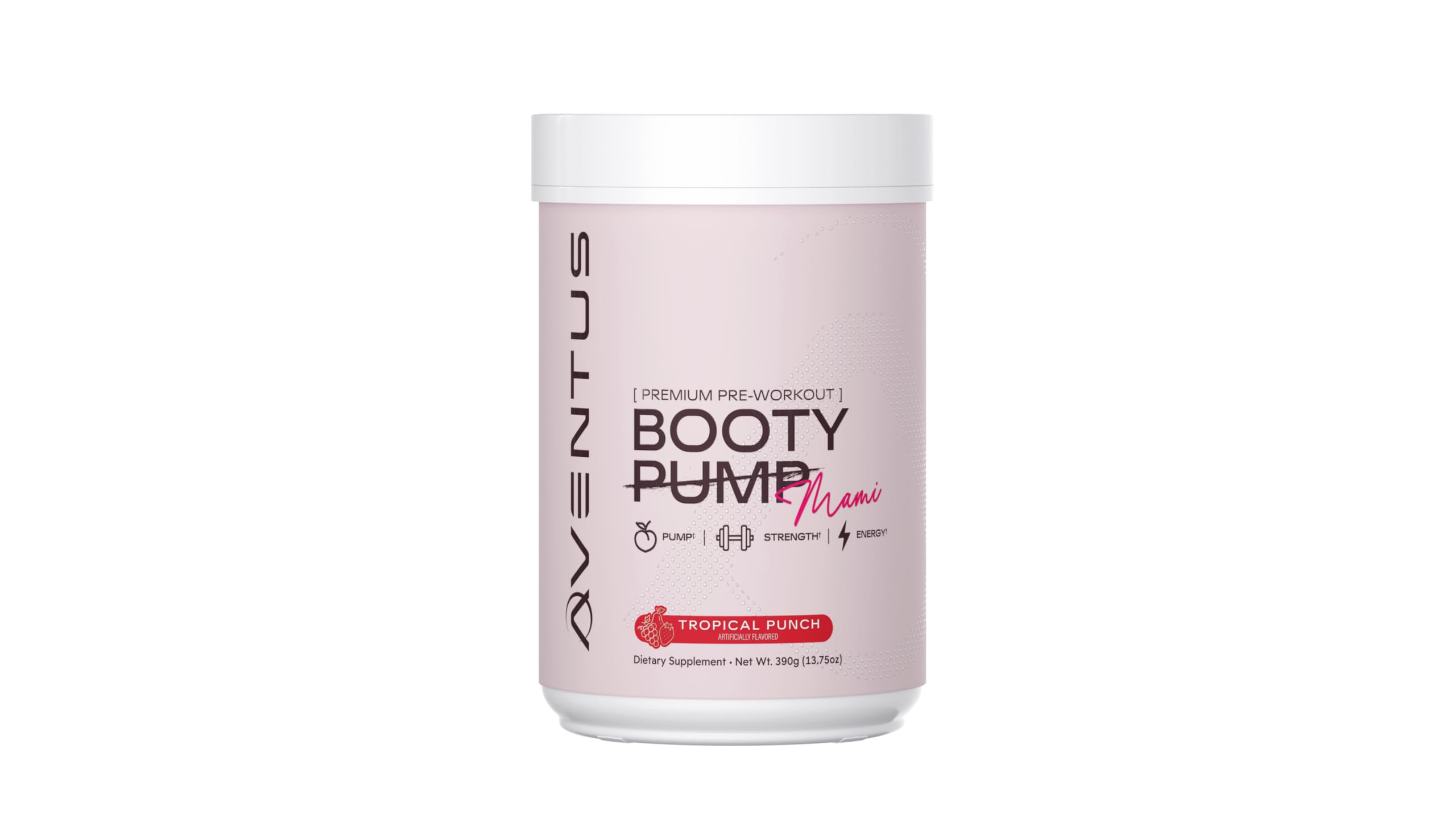 Aventus Booty Pump Tropical Punch tub ready for a pre-workout flavor boost.