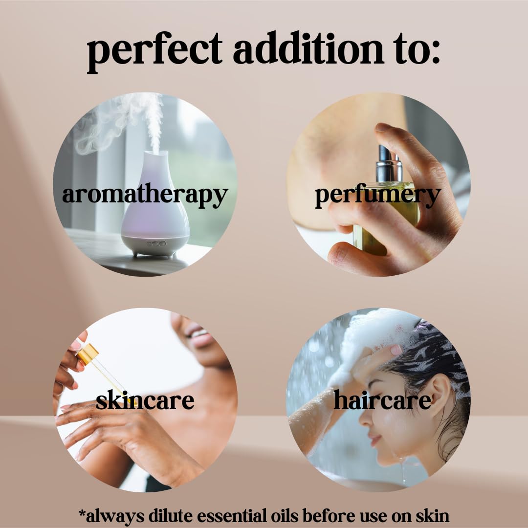 Avivni sandalwood oil applied to skin or hair for natural scent