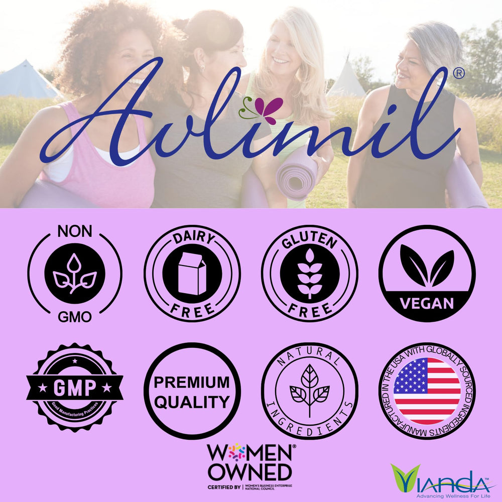Avlimil natural ingredients blend close-up emphasizes plant-based balance