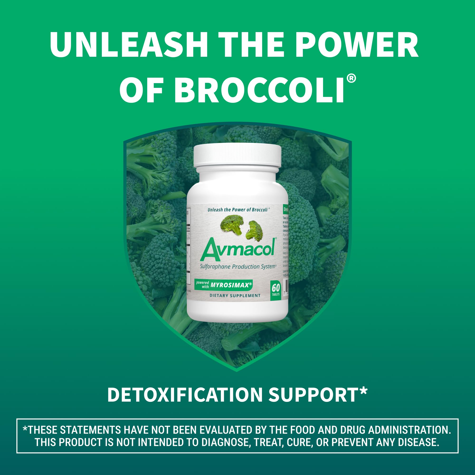 Avmacol label detail—glucoraphanin and myrosinase in a trusted formula.