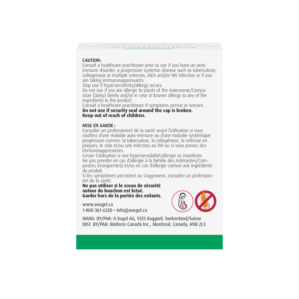 A.Vogel Echinaforce tablet cluster conveying daily immune support.