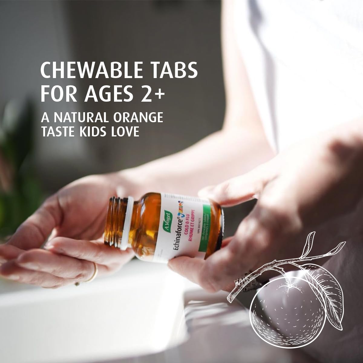 Orange-flavored chewable tablet from A.Vogel Echinaforce Junior