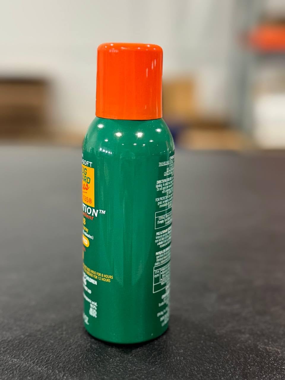 Front label of AVON Bug Guard Expedition highlighting SPF 28 and DEET-free protection.