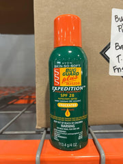Compact 4 oz bottle of AVON Bug Guard Expedition fits in a backpack for travel.