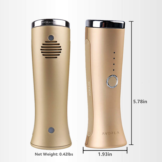 Avorla Red Light Facial Wand in use for gentle facial massage.