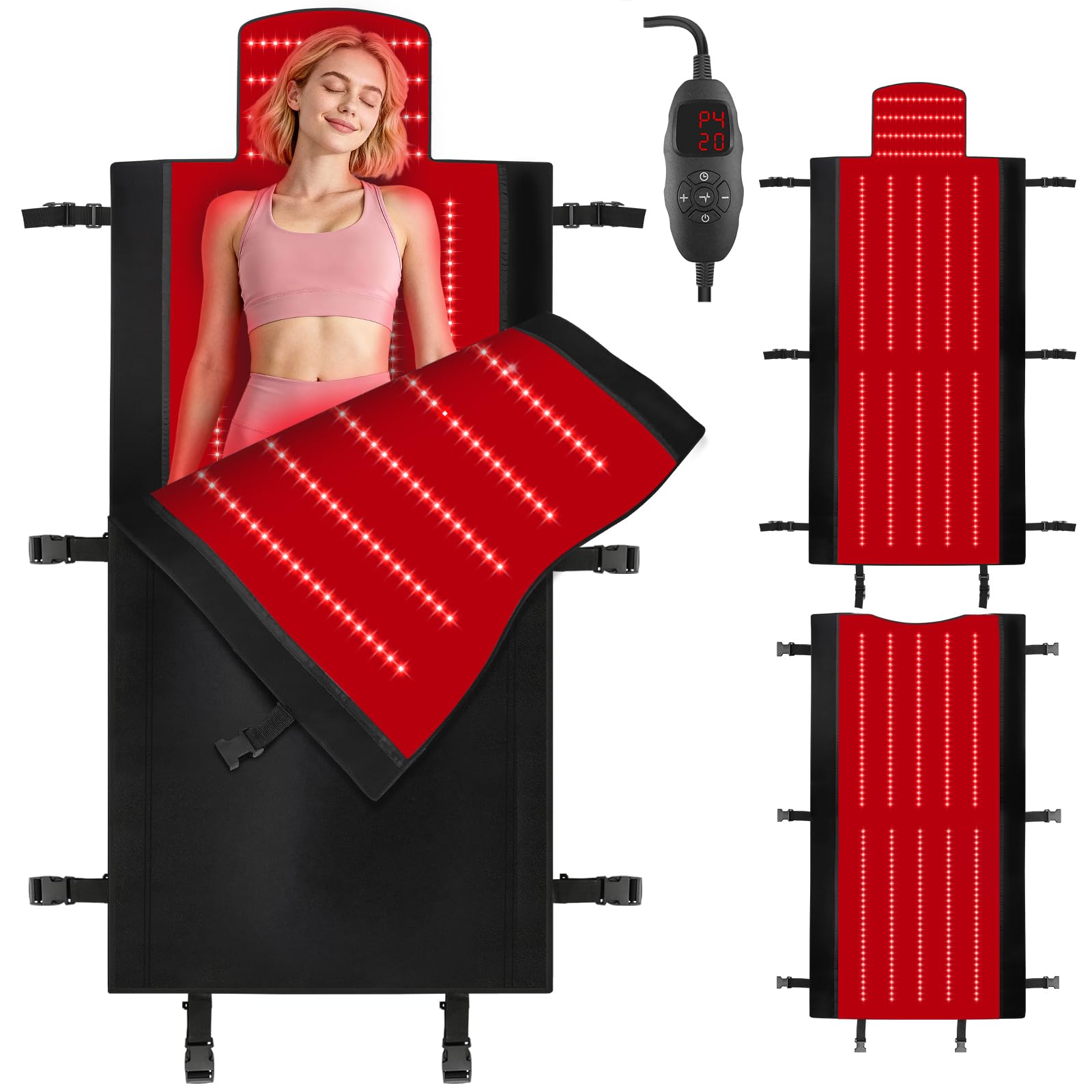 AVZAVZ red light therapy mat top view for full-body relaxation at home