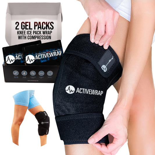 AW ACTIVEWRAP knee ice-pack wrap close-up for secure cold therapy on the knee