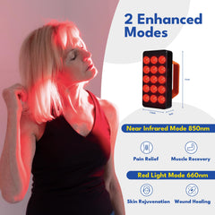 American Wellness Authority red light panel dual-wavelength setup showing 660nm and 850nm