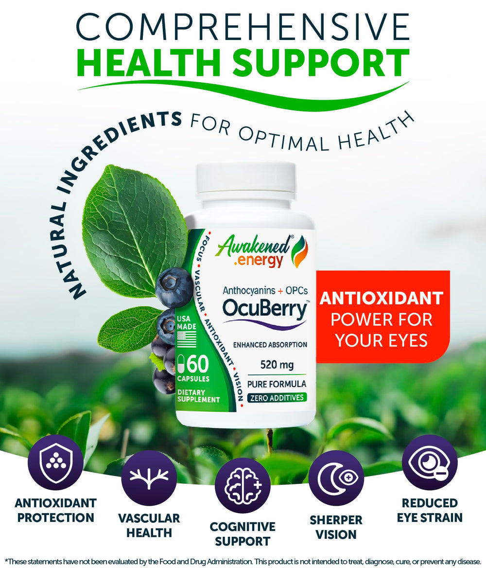 Awakened.energy OcuBerry grape seed capsules for vascular health and circulation