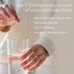 Glass of water with tablets dissolving to illustrate activation