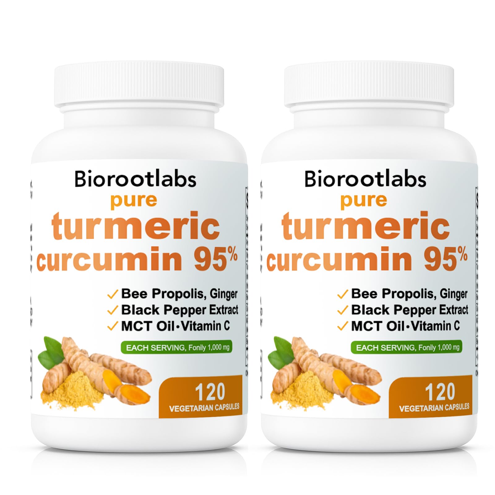 Awjsde Biorootlabs turmeric curcumin bottle for daily wellness