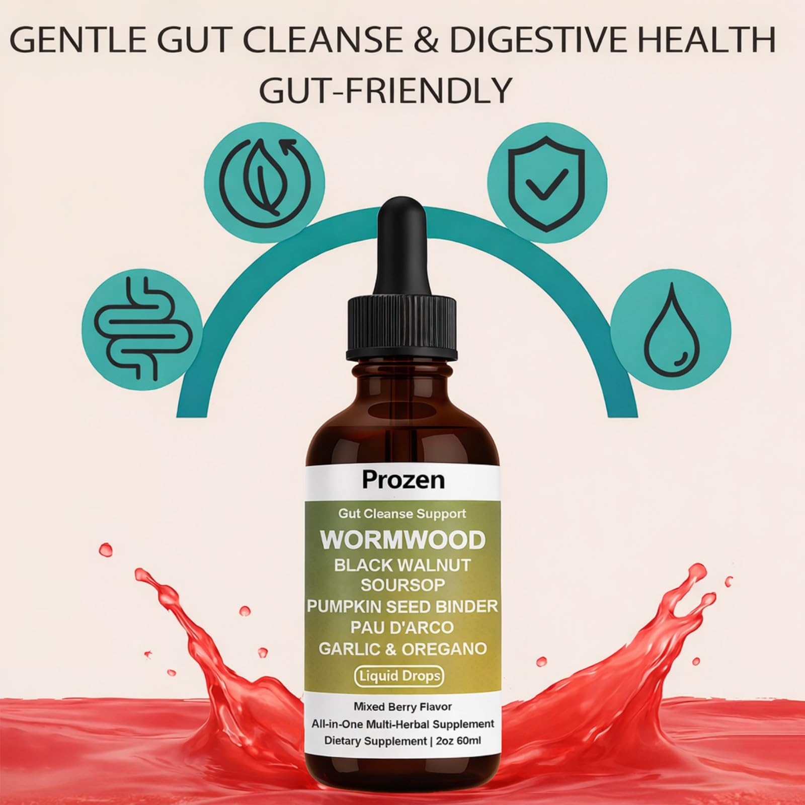 Awjsde Prozen drops in water demonstrate easy on-the-go mixing for daily routines.