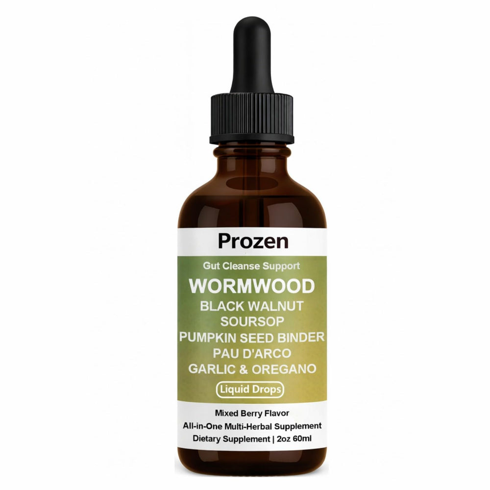 Awjsde Prozen wormwood gut cleanse bottle pour shows easy daily use for gentle digestive support.