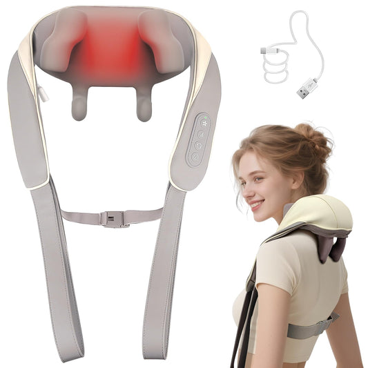 AXTEDRPOWE 6D neck massager close-up showing the six massage heads for targeted kneading.