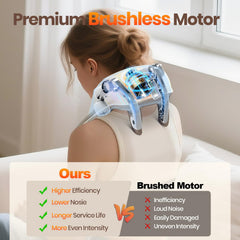 AXTEDRPOWE wearable neck massager positioned around the shoulders for hands-free use.