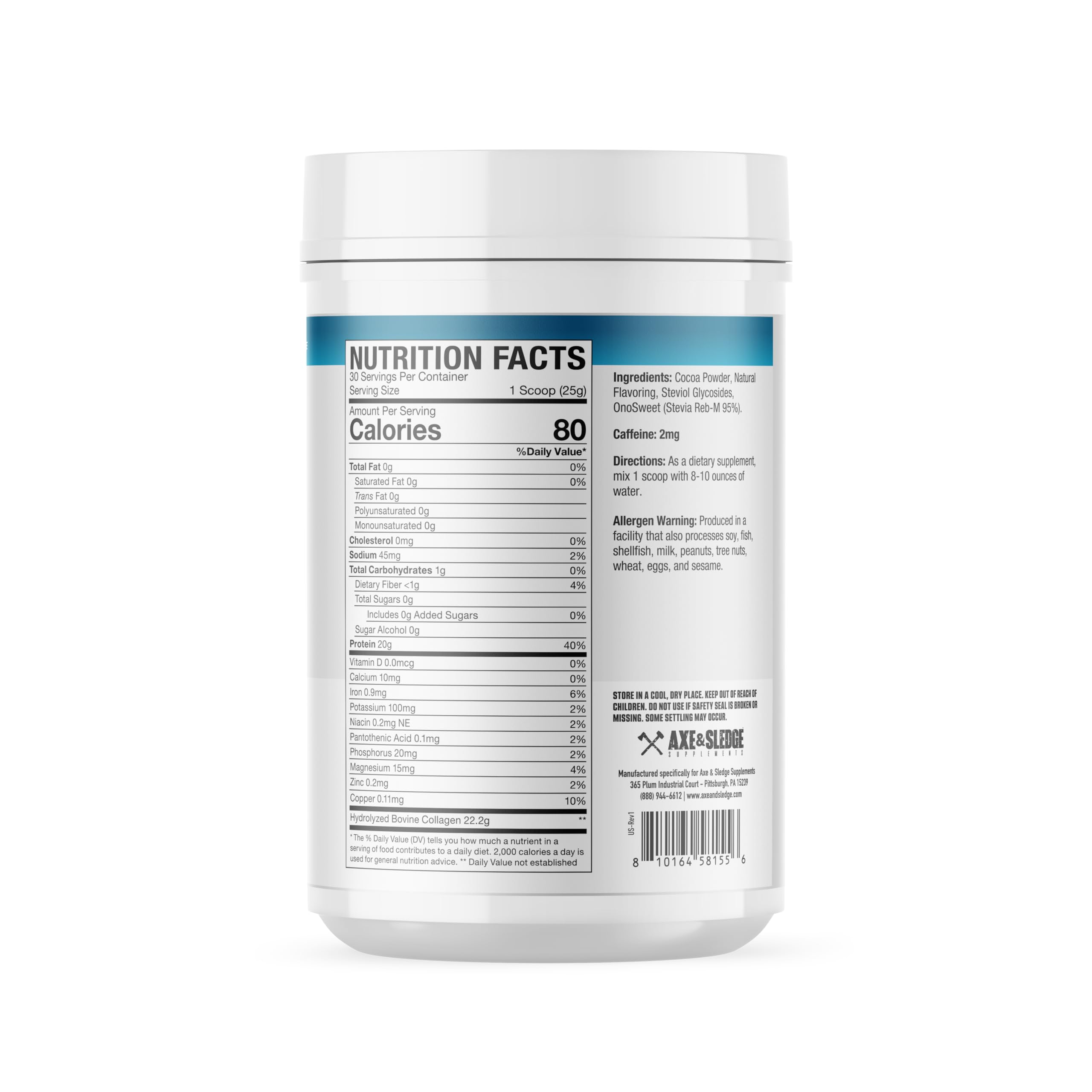 Axe & Sledge collagen powder mixed in a glass, showcasing easy daily hydration.