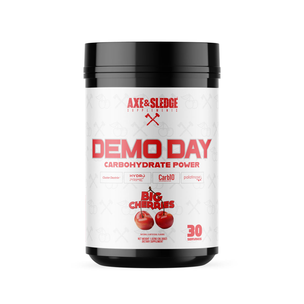 Axe & Sledge Demo Day bottle pour showing hydration and steady energy.