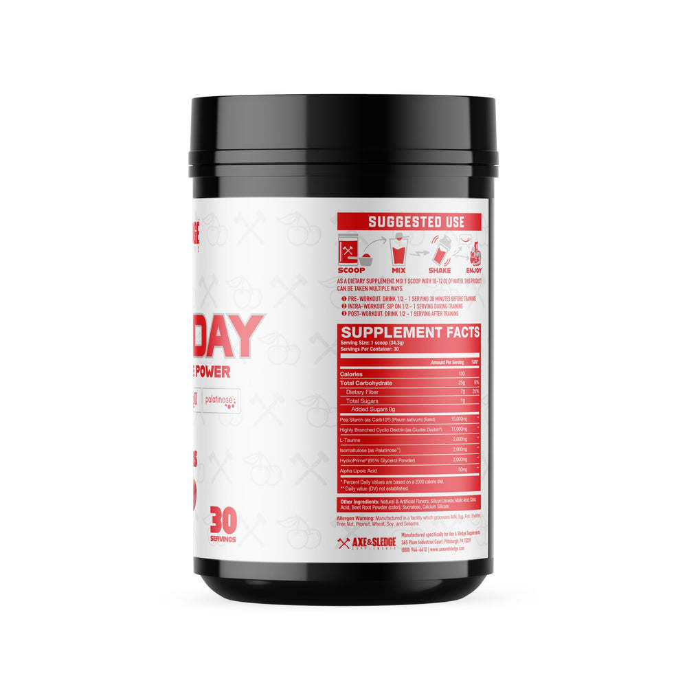 Axe & Sledge Demo Day mixed drink illustrating pre/intra/post workout use.