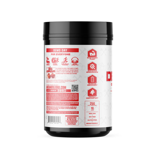 Axe & Sledge Demo Day powder scoop for quick intra-workout fueling.
