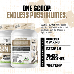 Axe & Sledge Farm Fed gluten-free label signals dietary suitability.