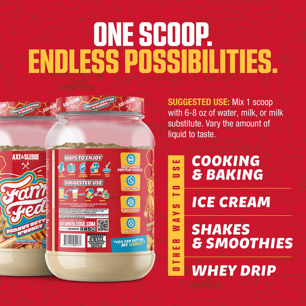 Ingredients and non-GMO notes on the Farm Fed tub for clean fueling.