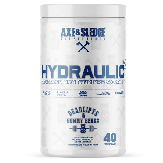 Axe & Sledge Hydraulic bottle pour for stimulant-free pre-workout use