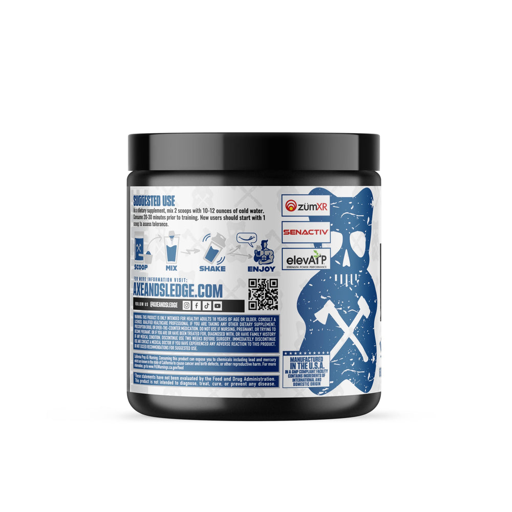 Axe & Sledge Intake visual pump with 8g L-Citrulline for vascular gains.