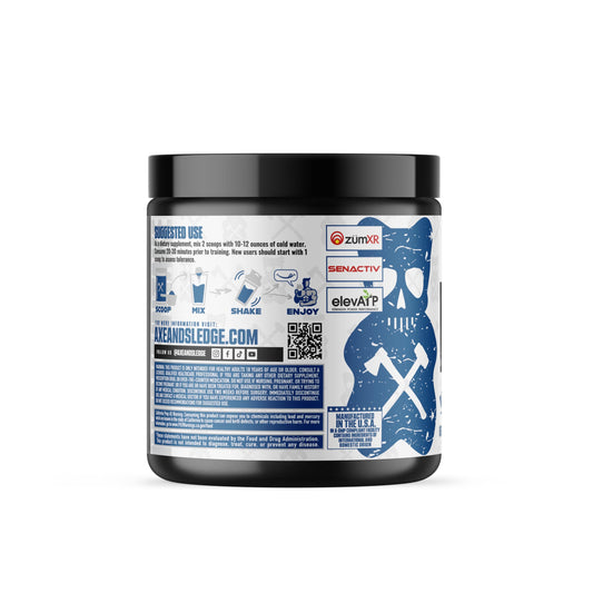 Axe & Sledge Intake visual pump with 8g L-Citrulline for vascular gains.
