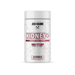 Axe & Sledge Kidney+ bottle front shows label and daily kidney support use