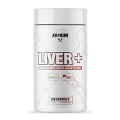 Axe & Sledge Liver+ bottle front showing liver support formula.