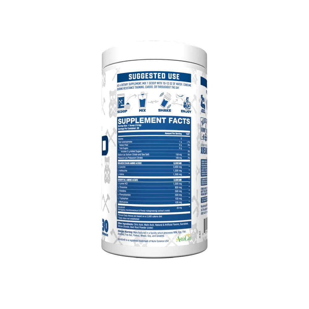 Axe & Sledge The Grind powder scoop ready to mix for post-workout support.