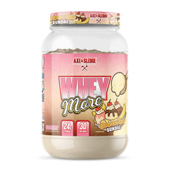 Axe & Sledge Whey More scoop blends into a creamy post-workout shake.