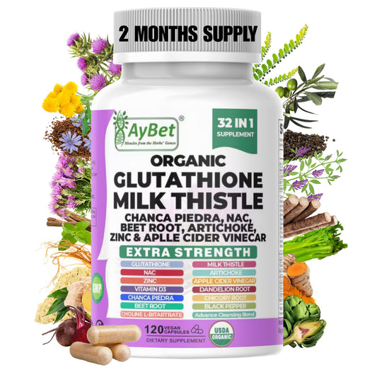 AyBet glutathione NAC milk thistle bottle for liver support