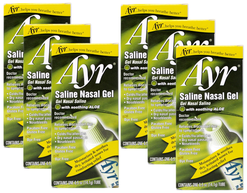 AYR saline nasal gel aloe-tube for gentle nasal moisture