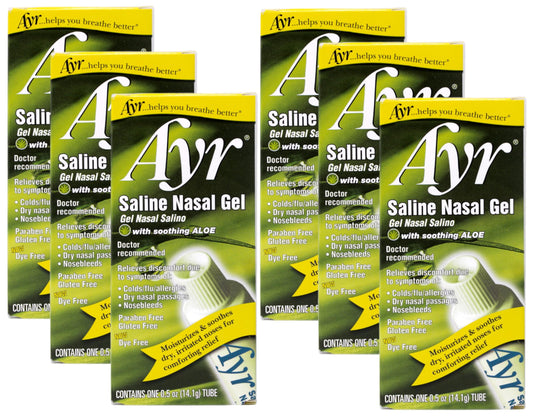 AYR saline nasal gel aloe-tube for gentle nasal moisture