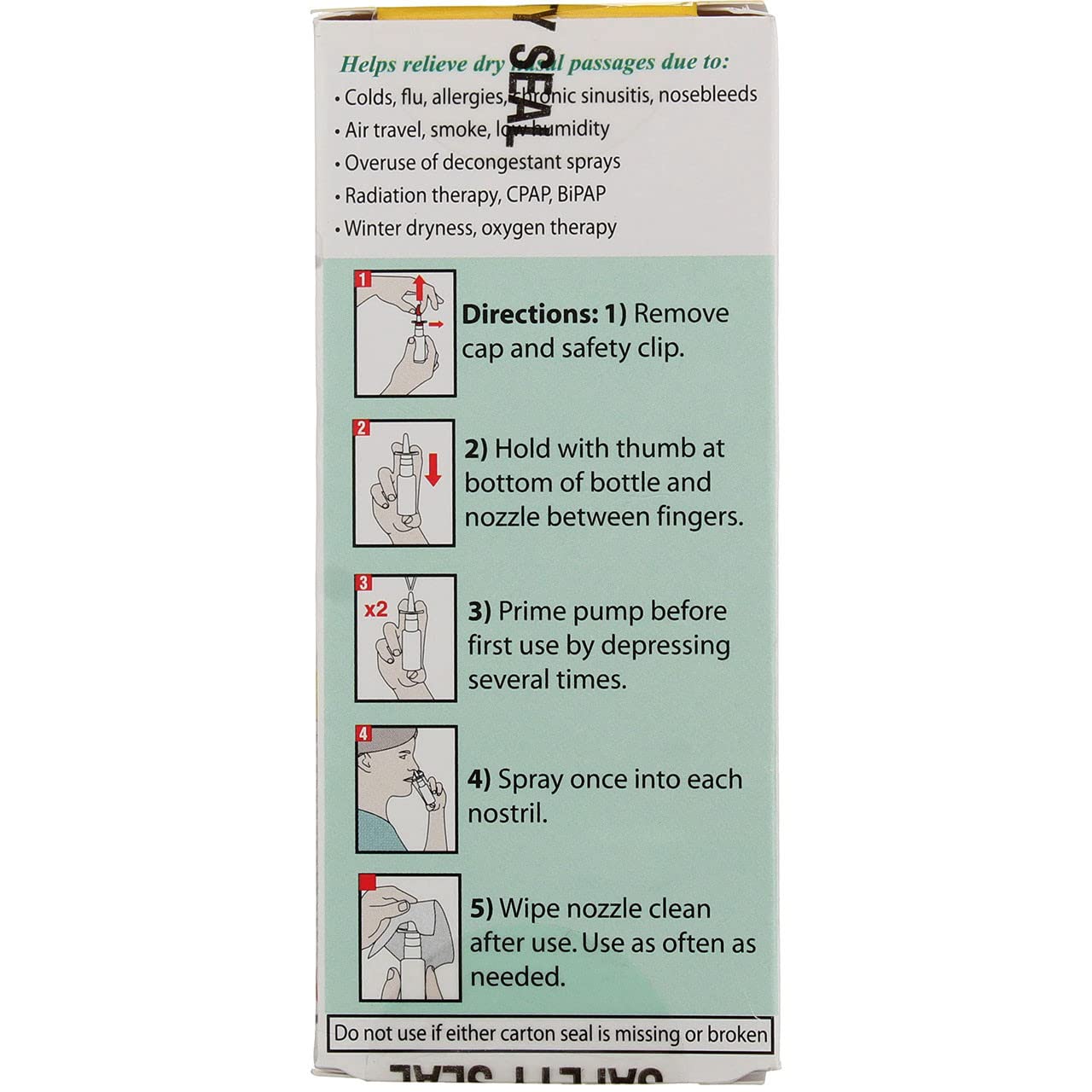 AYR Aloe formula gel spray highlights soothing, hydrating nasal tissues.