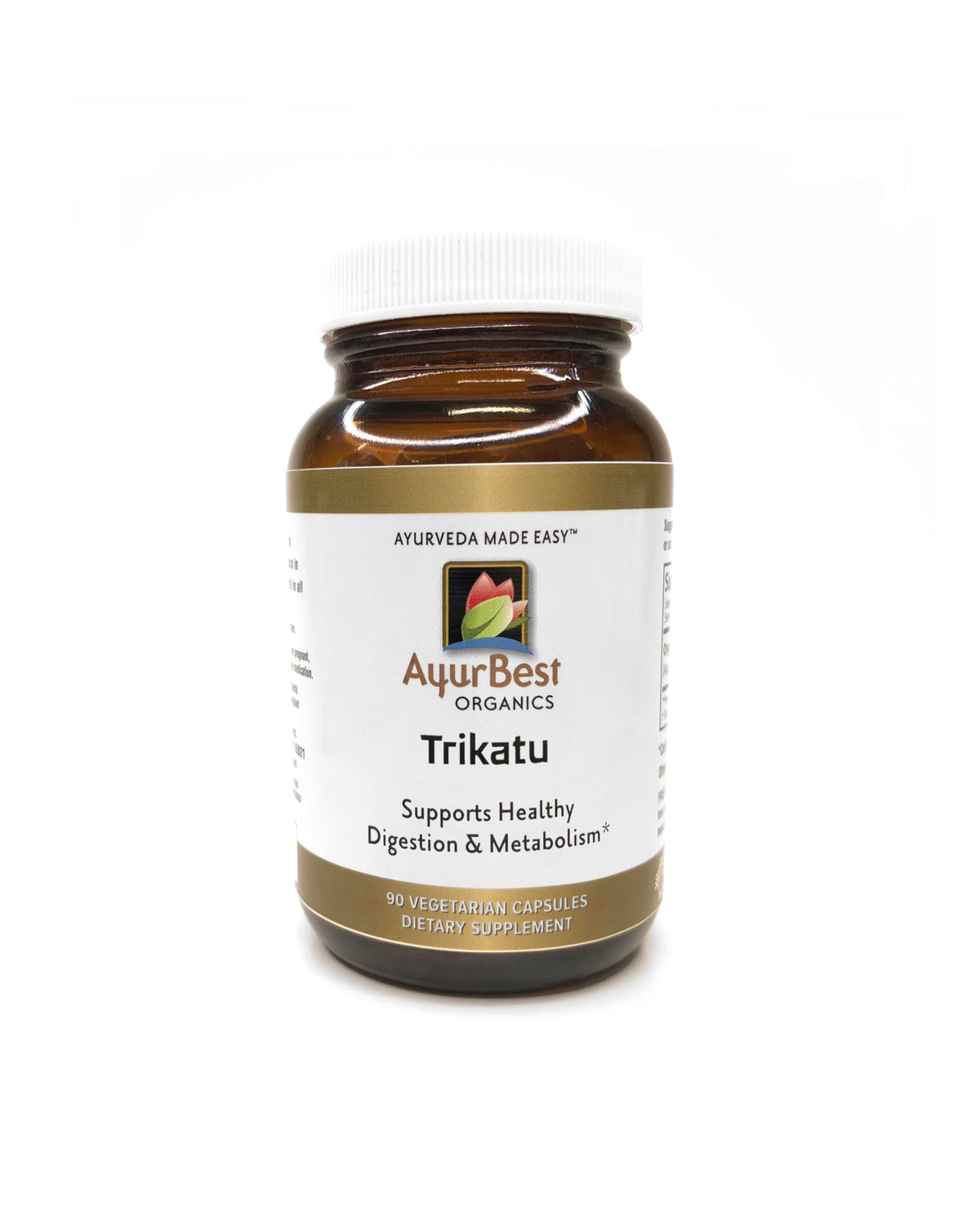AyurBest Trikatu capsules bottle front for digestion support.