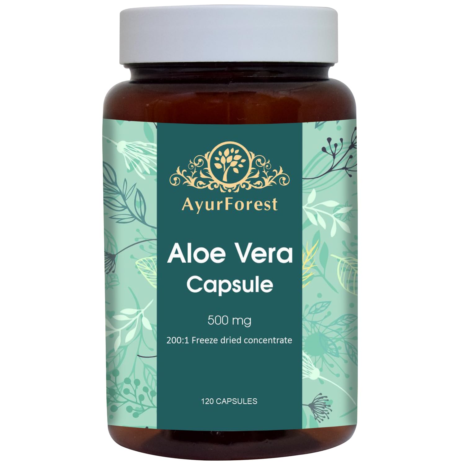 Ayurforest Aloe Vera Capsule bottle for daily wellness on the go.