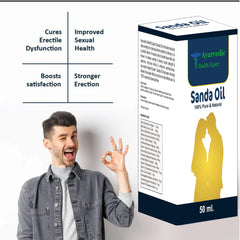 Ingredients illustration for AYURVEDIC HEALTH EXPERT Sanda Oil with herbal components for natural wellness