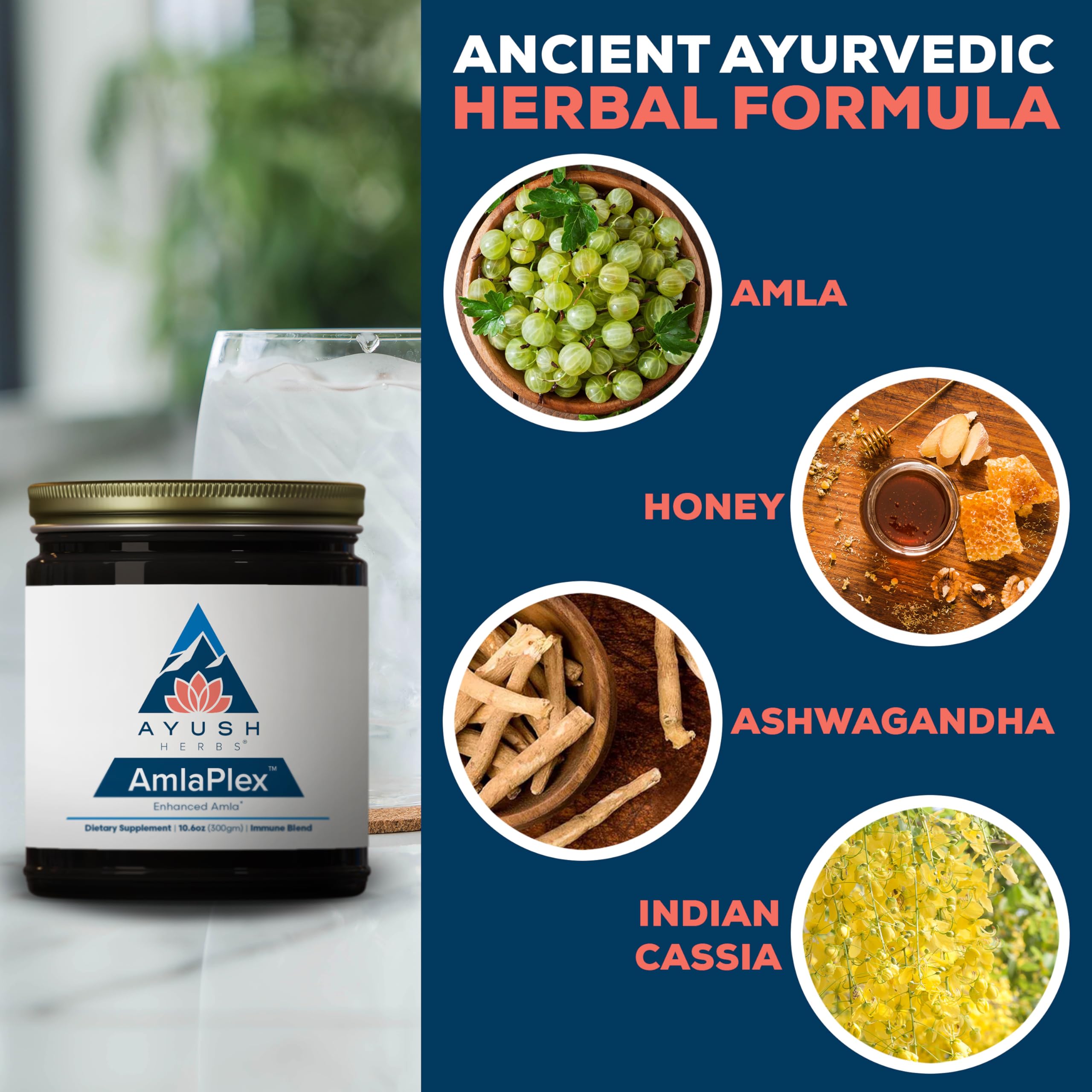 Ayush Herbs AmlaPlex honey-amber texture highlights natural sweetness