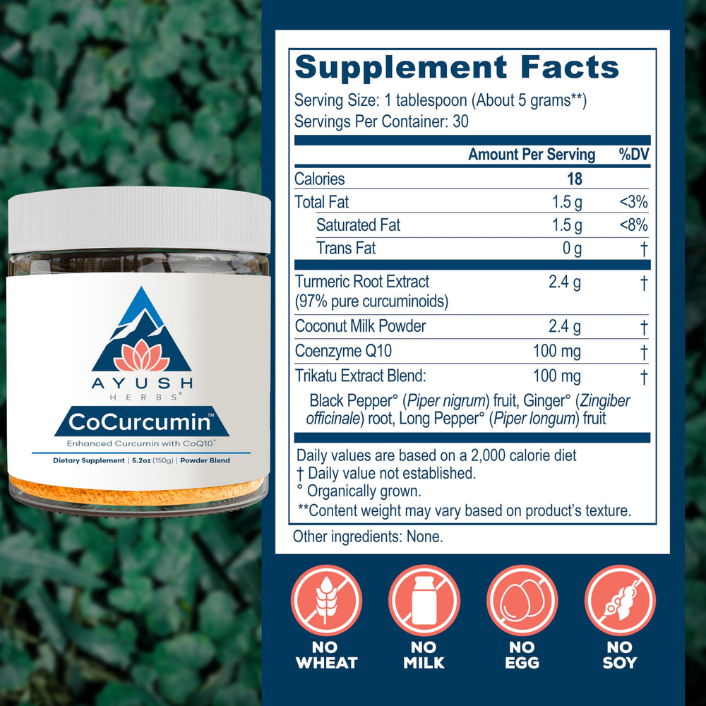 Ayush Herbs CoCurcumin ginger and long pepper blend — aids digestive comfort