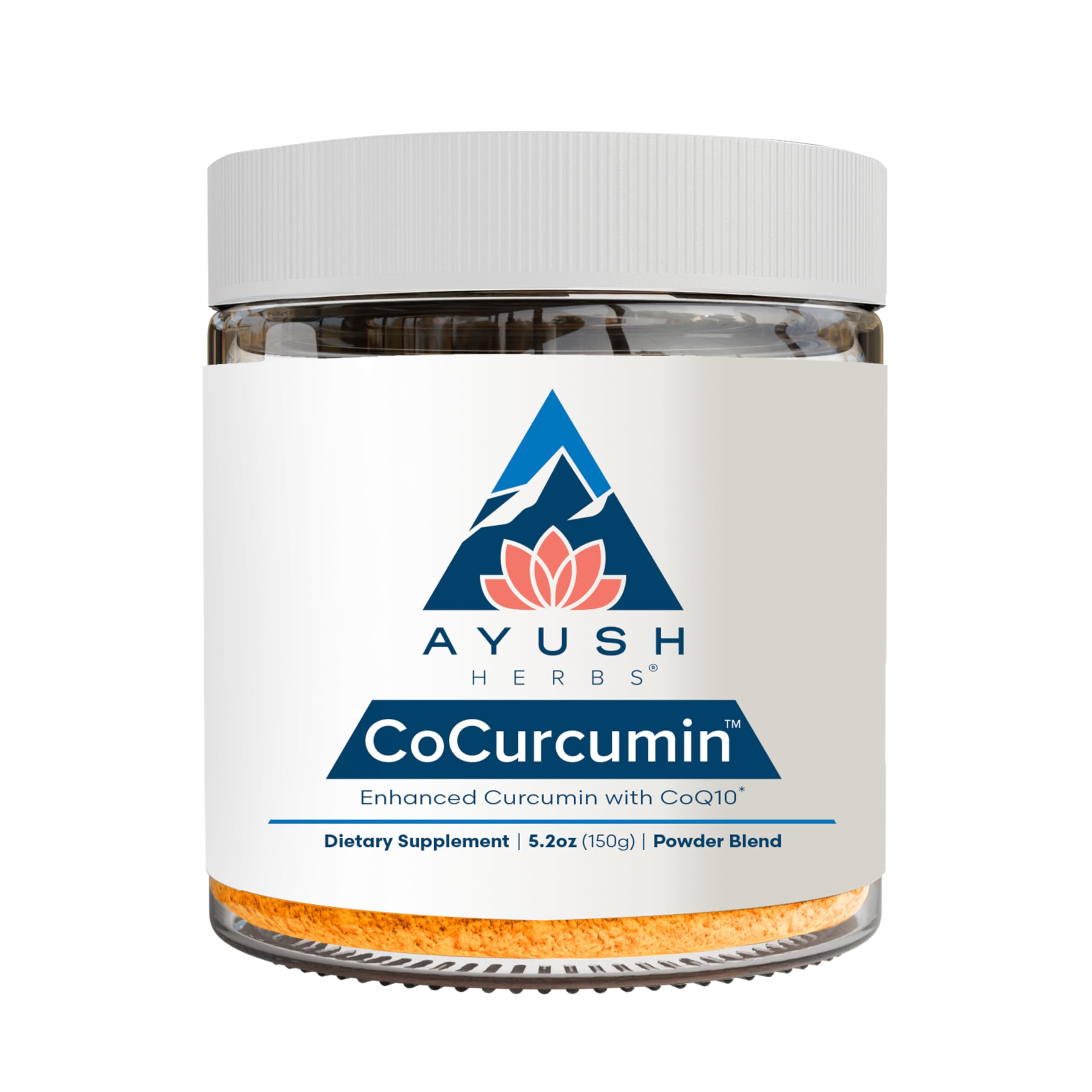 Ayush Herbs CoCurcumin turmeric powder bottle — supports joint comfort and mobility