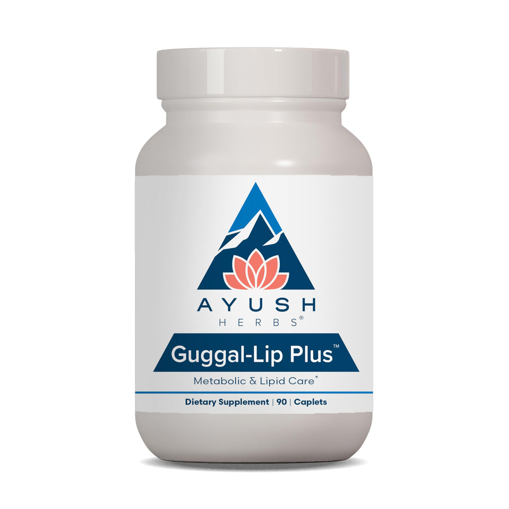Ayush Herbs Guggal-Lip Plus bottle front for daily metabolic support.