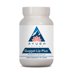 Ayush Herbs Guggal-Lip Plus bottle front for daily metabolic support.