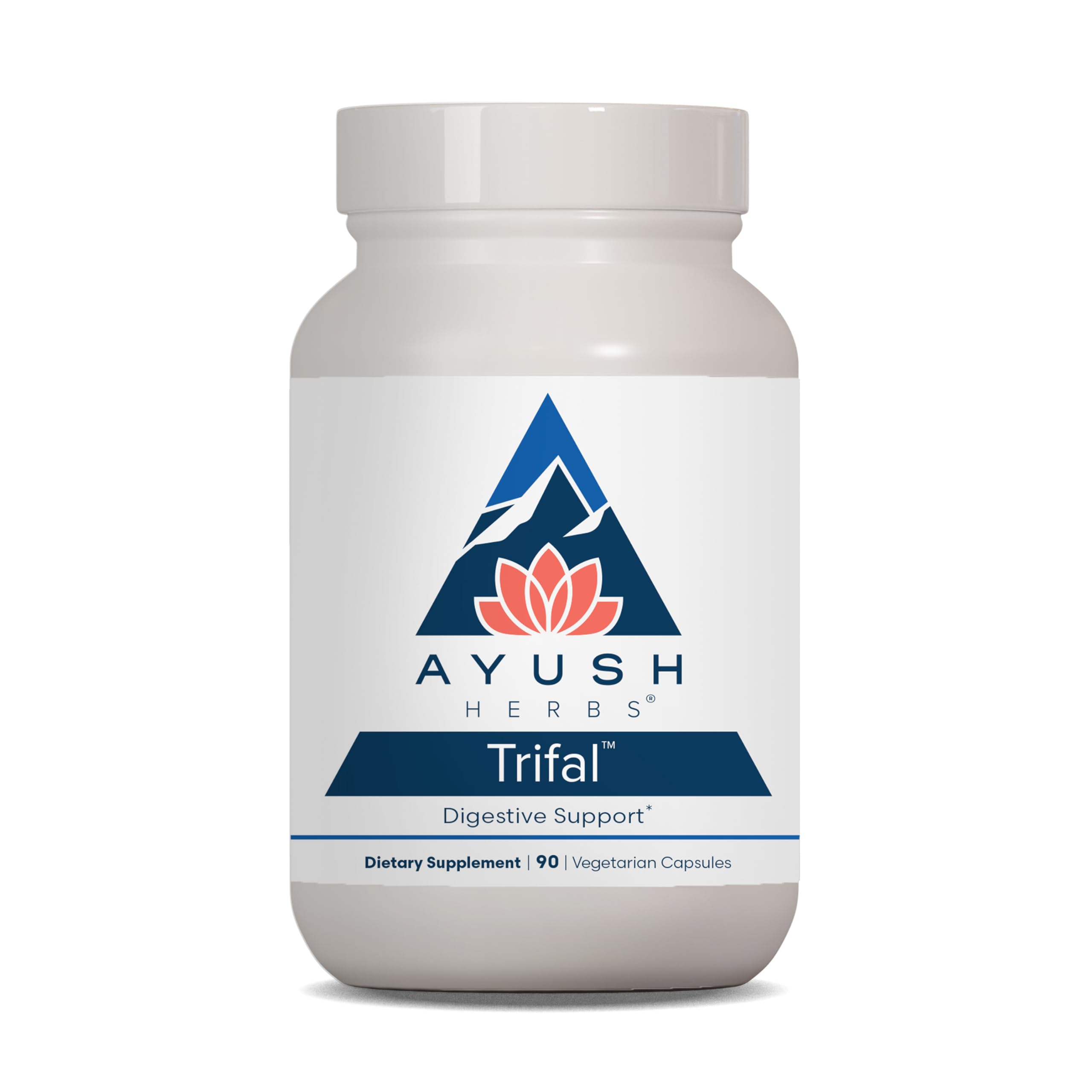 Ayush Herbs Trifal Digestive Support bottle label featuring amla for balanced digestion