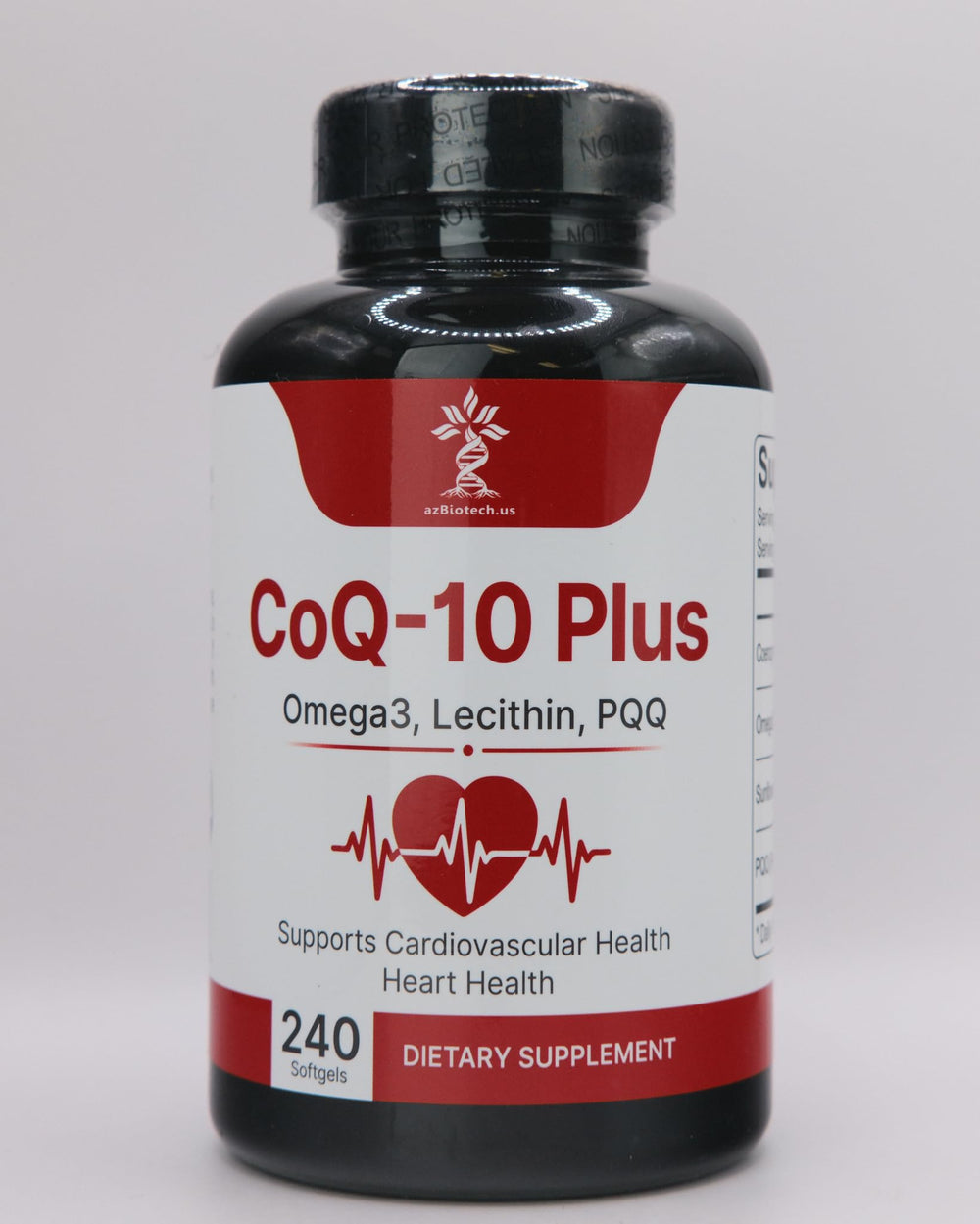AZ BIOTECH CoQ-10 Plus bottle front showing high potency energy support.