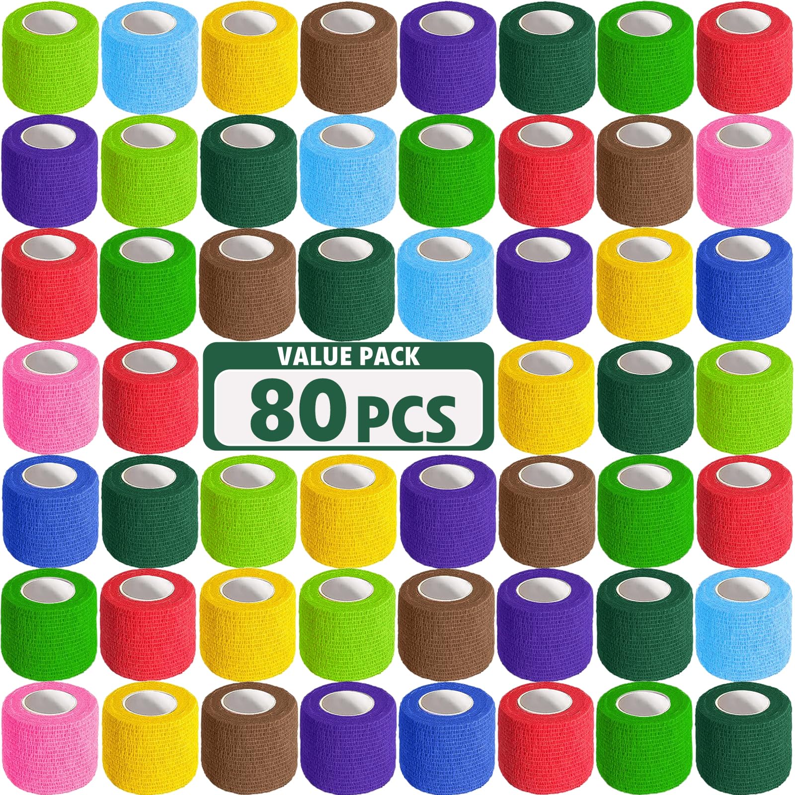 AZEN 80-pack self adhesive bandage wrap box showing multiple rolls for quick first aid readiness