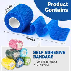 AZEN 2in x 5yds bandage wrap rolled display highlighting length and pack size